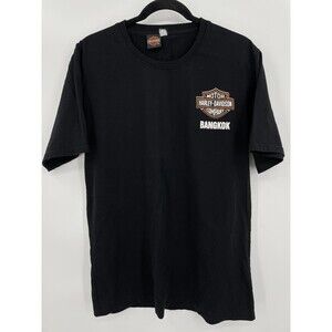 HARLEY DAVIDSON MOTORCYCLES Bangkok Black Graphic T Shirt Size M